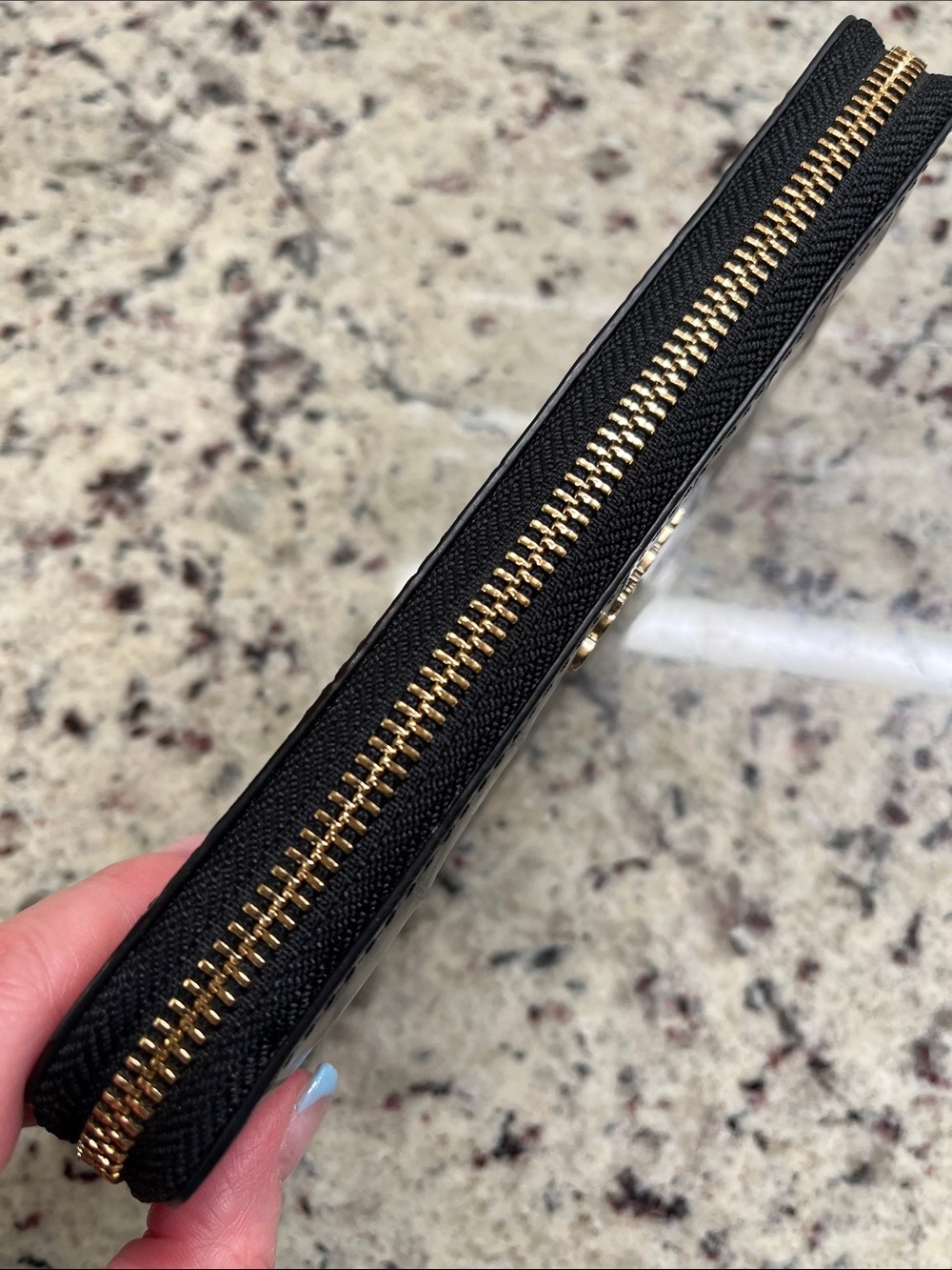 Coach Long Zip Around Black Patent Leather Croc Embossed Wallet NWOT - Picture 7 of 12